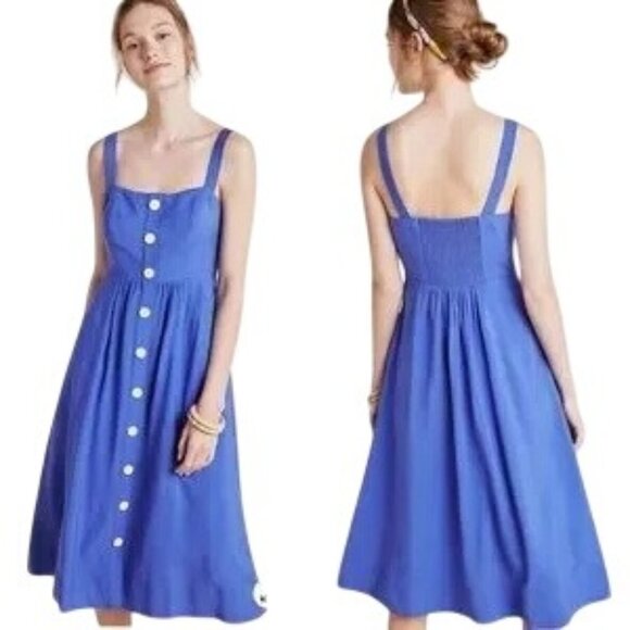 Maeve Dresses & Skirts - Anthropologie Maeve Rosemary Indigo Square Neck Midi Dress